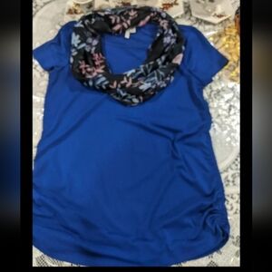 Women's Businesscasual Fashion Blouse Top Floral Scarf Coquette